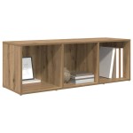 vidaXL Cabinet TV cu depozitare stejar artizanal Lemn compozit vidaXL Cabinet TV cu depozitare stejar artizanal Lemn compozit
