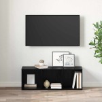 vidaXL Cabinet TV cu depozitare Stejar negru Lemn compozit vidaXL Cabinet TV cu depozitare Stejar negru Lemn compozit
