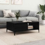 vidaXL Masă de cafea Stejar negru 90 x 60 x 35 cm Lemn compozit vidaXL Masă de cafea Stejar negru 90 x 60 x 35 cm Lemn compozit