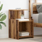 vidaXL Dulap de pat Lemn vechi 40 x 35 x 60 cm PAL vidaXL Dulap de pat Lemn vechi 40 x 35 x 60 cm PAL