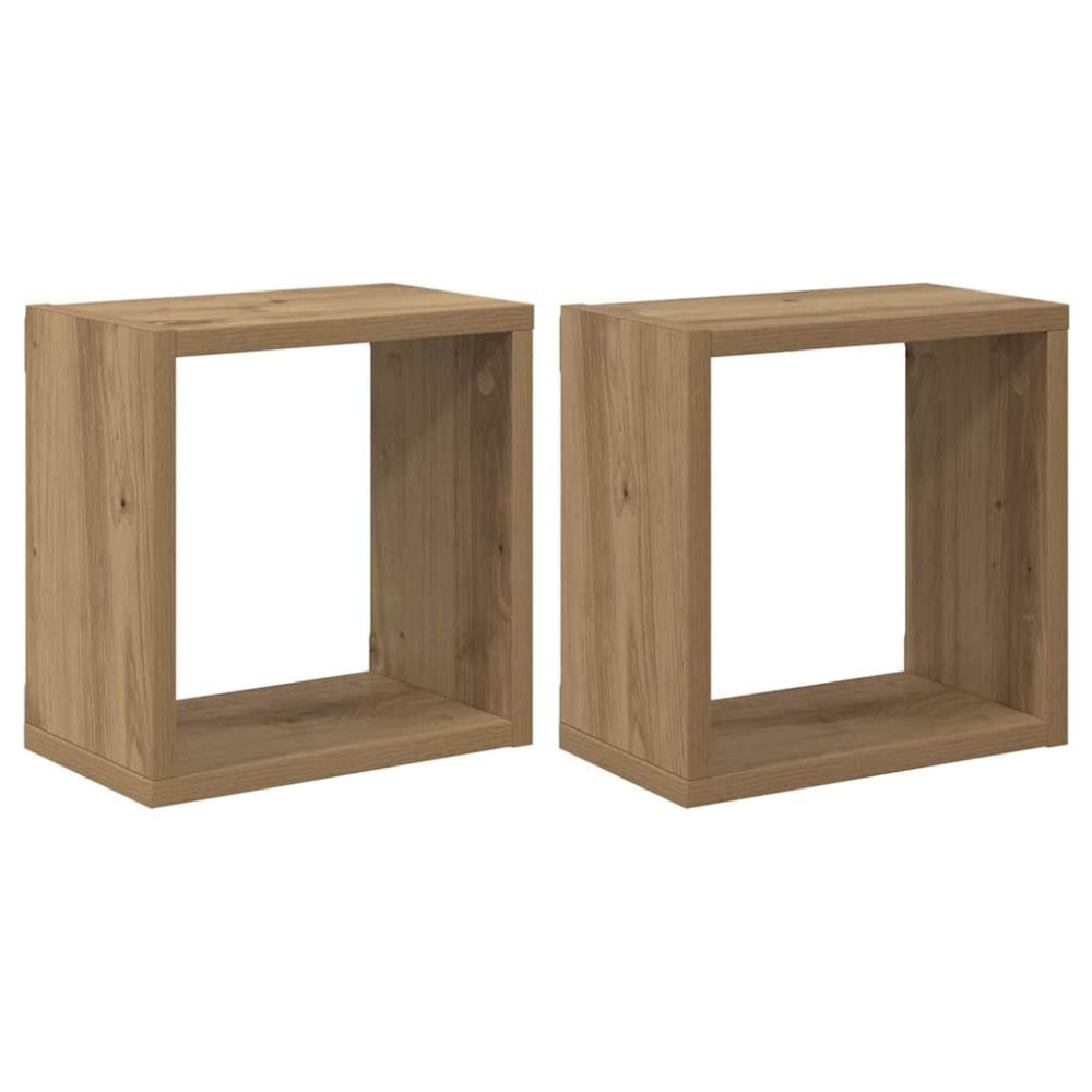 vidaXL Rafturi de perete 2 pcs stejar artizanal 26 x 15 x 26 cm