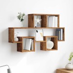 vidaXL Raft de perete cu raft Lemn vechi 82 x 15 x 51 cm Lemn compozit vidaXL Raft de perete cu raft Lemn vechi 82 x 15 x 51 cm Lemn compozit