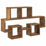 vidaXL Raft de perete cu raft Lemn vechi 82 x 15 x 51 cm Lemn compozit vidaXL Raft de perete cu raft Lemn vechi 82 x 15 x 51 cm Lemn compozit