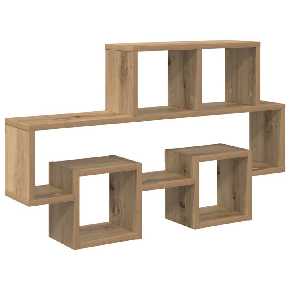 vidaXL Raft de perete stejar artizanal 82 x 15 x 51 cm Lemn compozit