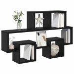 vidaXL Raft de perete Stejar negru 82 x 15 x 51 cm Lemn compozit