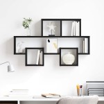vidaXL Raft de perete Stejar negru 82 x 15 x 51 cm Lemn compozit