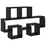 vidaXL Raft de perete Stejar negru 82 x 15 x 51 cm Lemn compozit