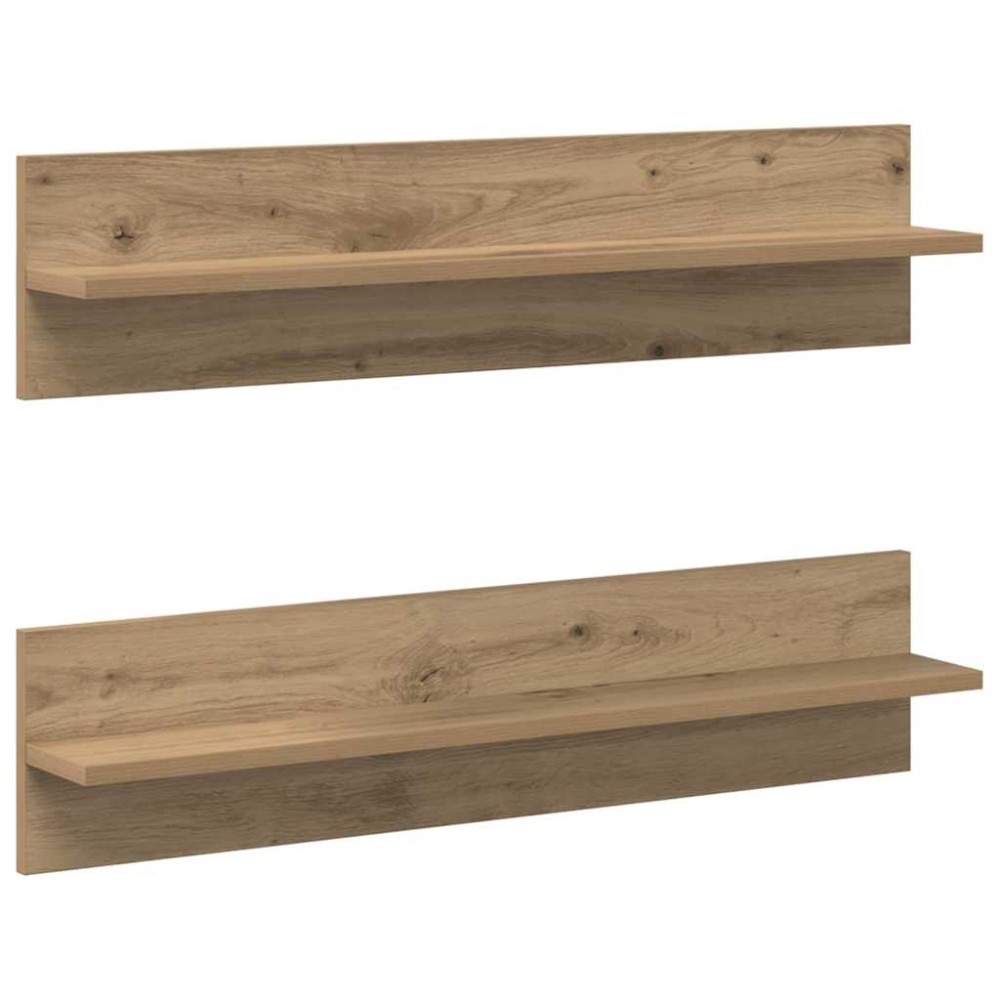 vidaXL Șemele de perete 2 pcs Stejar artisanal 80 x 11.5 x 18 cm
