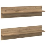 vidaXL Șemele de perete 2 pcs Stejar artisanal 80 x 11.5 x 18 cm