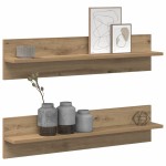 vidaXL Șemele de perete 2 pcs Stejar artisanal 80 x 11.5 x 18 cm