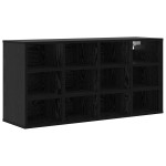 vidaXL Dulap pentru pantofi Stejar negru 103x30x51 cm Lemn compozit vidaXL Dulap pentru pantofi Stejar negru 103x30x51 cm Lemn compozit