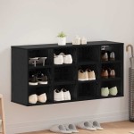 vidaXL Dulap pentru pantofi Stejar negru 103x30x51 cm Lemn compozit vidaXL Dulap pentru pantofi Stejar negru 103x30x51 cm Lemn compozit