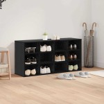 vidaXL Dulap pentru pantofi Stejar negru 103x30x51 cm Lemn compozit vidaXL Dulap pentru pantofi Stejar negru 103x30x51 cm Lemn compozit