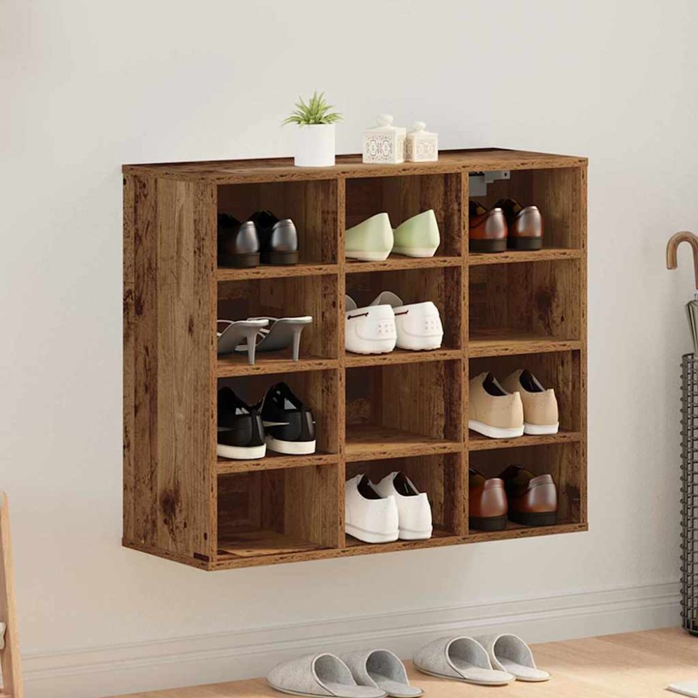 vidaXL Dulap pentru pantofi Lemn vechi 103x30x51 cm Lemn compozit