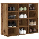 vidaXL Dulap pentru pantofi Lemn vechi 103x30x51 cm Lemn compozit vidaXL Dulap pentru pantofi Lemn vechi 103x30x51 cm Lemn compozit