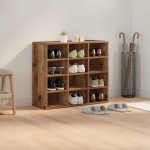 vidaXL Dulap pentru pantofi Lemn vechi 103x30x51 cm Lemn compozit vidaXL Dulap pentru pantofi Lemn vechi 103x30x51 cm Lemn compozit
