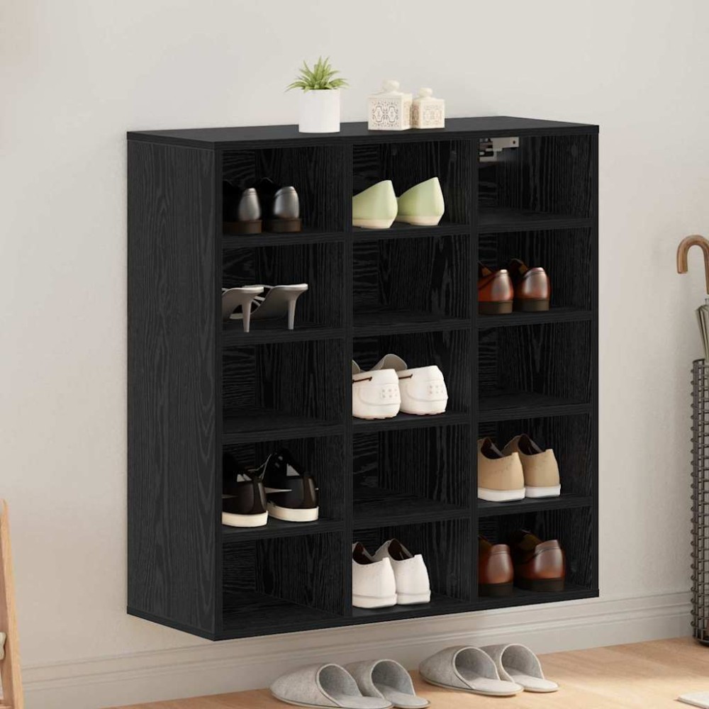 vidaXL Dulap pentru pantofi Stejar negru 103x30x51 cm Lemn compozit