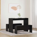 vidaXL Set de dining 2 pcs Stejar negru 97 x 47 x 75 cm Lemn compozit