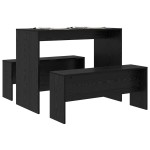 vidaXL Set de dining 2 pcs Stejar negru 97 x 47 x 75 cm Lemn compozit