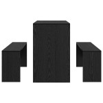 vidaXL Set de dining 2 pcs Stejar negru 97 x 47 x 75 cm Lemn compozit