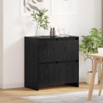 vidaXL Bufet Stejar Negru 70 x 41 x 75 cm Lemn compozit