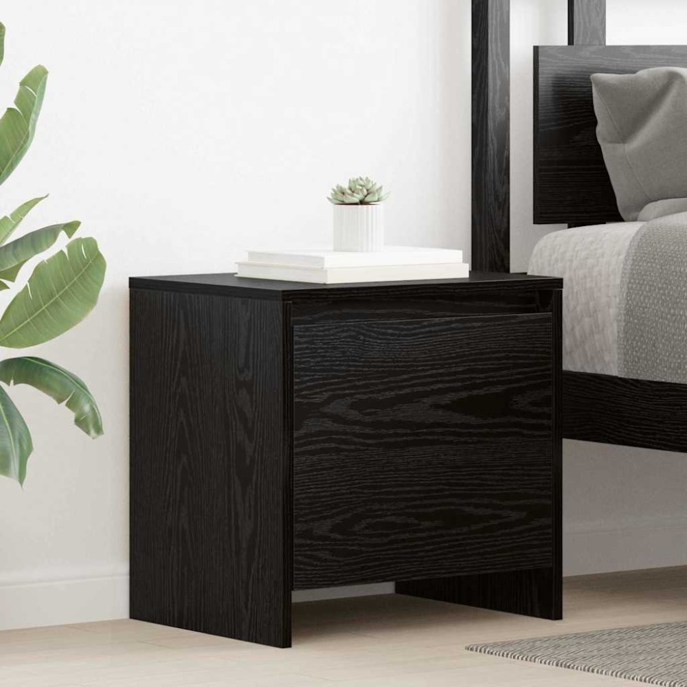 vidaXL Dulap de noapte Stejar negru 45 x 34 x 44.5 cm Lemn compozit