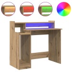 vidaXL Birou cu raft Stejar Artizanal 97 x 45 x 90 cm Lemn compozit