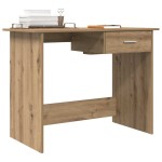 vidaXL Birou cu sertar stejar artizanal 100 x 50 x 76 cm Lemn compozit vidaXL Birou cu sertar stejar artizanal 100 x 50 x 76 cm Lemn compozit