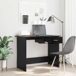 vidaXL Birou cu sertar Stejar negru 100 x 50 x 76 cm Lemn compozit vidaXL Birou cu sertar Stejar negru 100 x 50 x 76 cm Lemn compozit