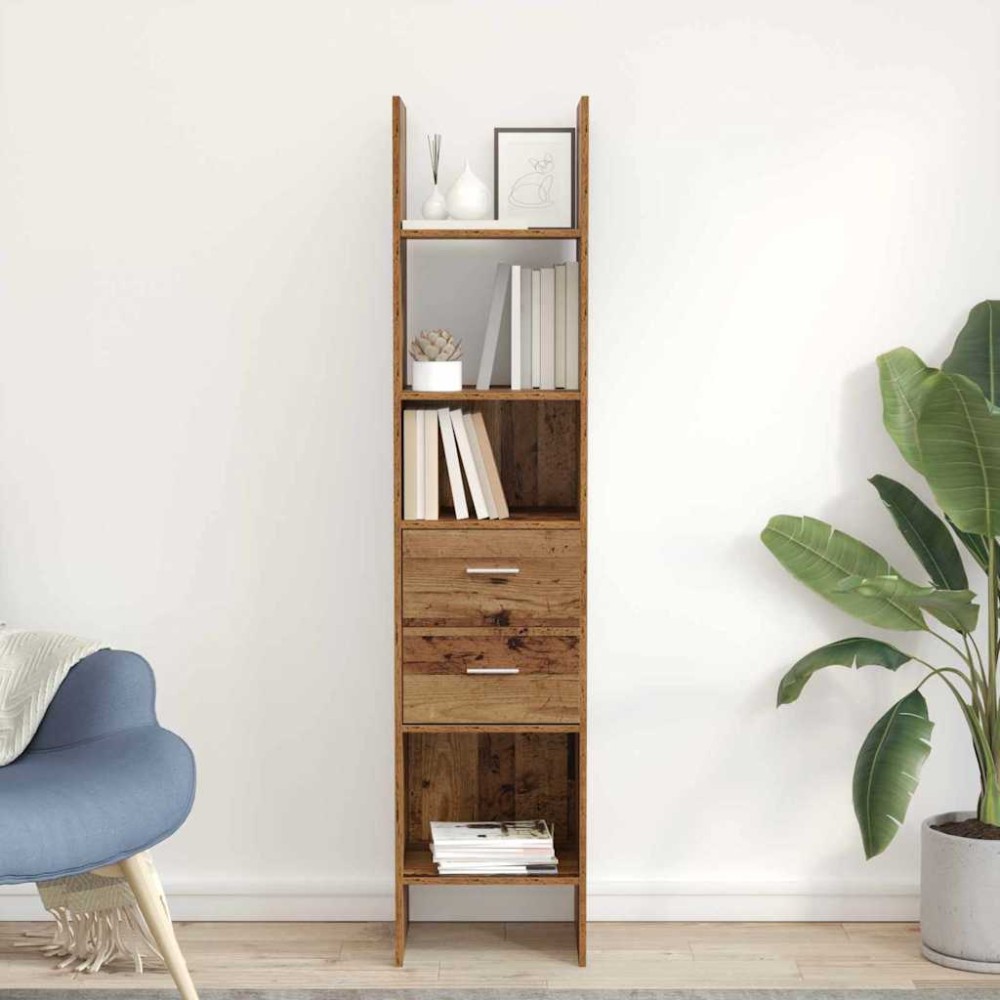 vidaXL Dulap pentru cărți Lemn vechi 40 x 35 x 180 cm Lemn compozit