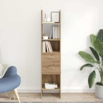 vidaXL Dulap pentru cărți stejar artizanal 40 x 35 x 180 cm vidaXL Dulap pentru cărți stejar artizanal 40 x 35 x 180 cm