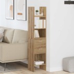 vidaXL Dulap pentru cărți stejar artizanal 40 x 35 x 180 cm vidaXL Dulap pentru cărți stejar artizanal 40 x 35 x 180 cm