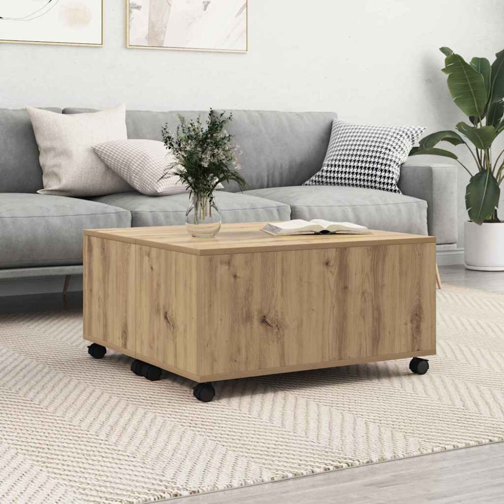 vidaXL Masă de cafea stejar artizanal 75 x 75 x 38 cm Lemn compozit