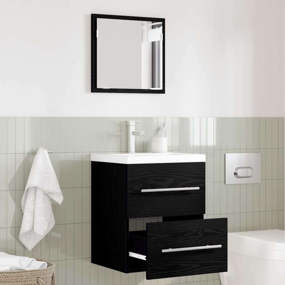vidaXL Dulap de Baie Stejar negru 41 x 38.5 x 48 cm Lemn compozit