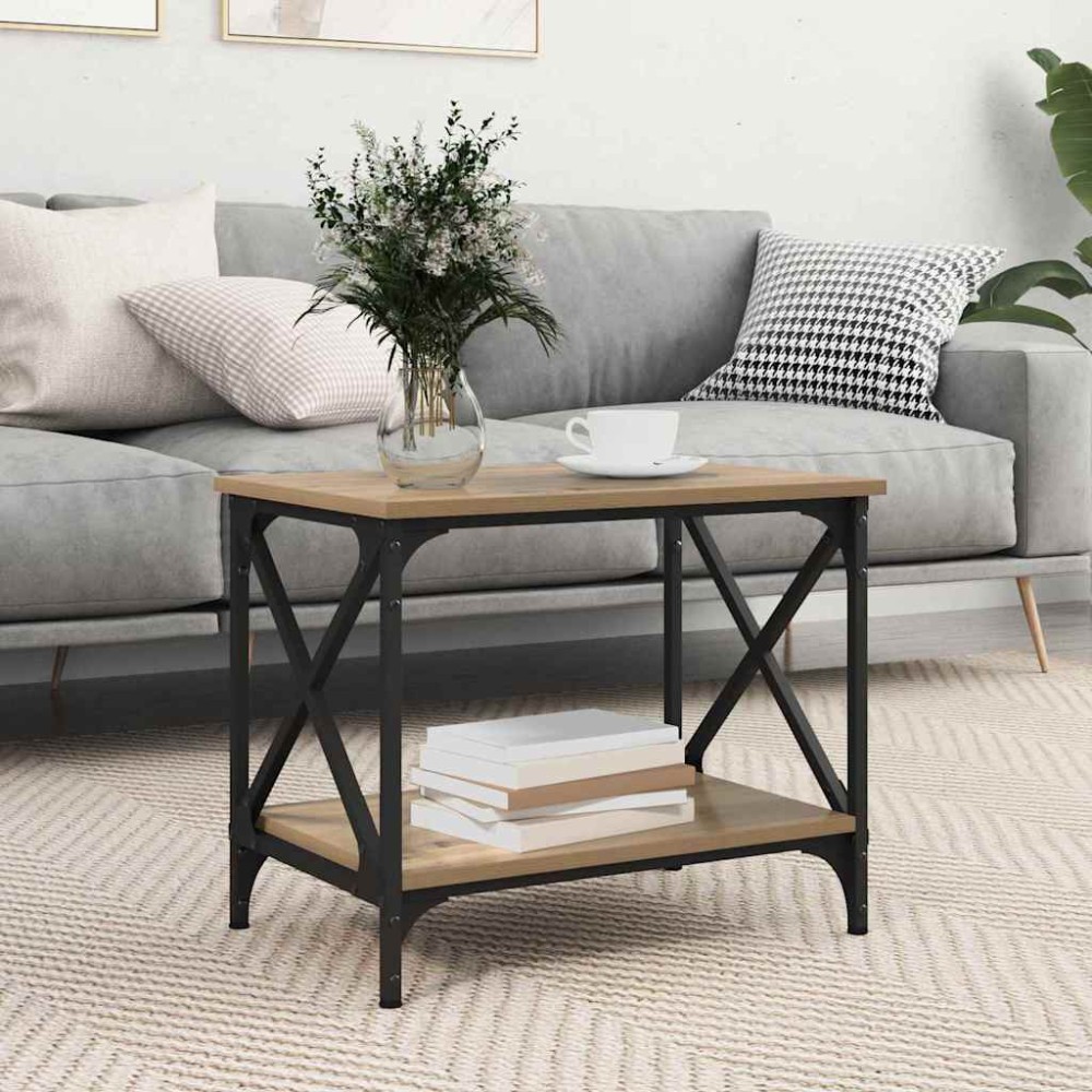 vidaXL Masă laterală stejar artizanal 55 x 38 x 45 cm Lemn compozit