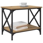 vidaXL Masă laterală stejar artizanal 55 x 38 x 45 cm Lemn compozit vidaXL Masă laterală stejar artizanal 55 x 38 x 45 cm Lemn compozit