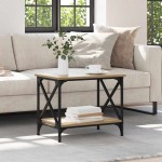 vidaXL Masă laterală stejar artizanal 55 x 38 x 45 cm Lemn compozit vidaXL Masă laterală stejar artizanal 55 x 38 x 45 cm Lemn compozit