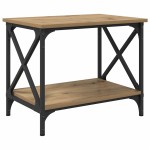 vidaXL Masă laterală stejar artizanal 55 x 38 x 45 cm Lemn compozit vidaXL Masă laterală stejar artizanal 55 x 38 x 45 cm Lemn compozit