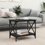 vidaXL Masă laterală Stejar negru 55 x 38 x 45 cm Lemn compozit vidaXL Masă laterală Stejar negru 55 x 38 x 45 cm Lemn compozit