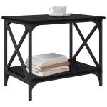 vidaXL Masă laterală Stejar negru 55 x 38 x 45 cm Lemn compozit vidaXL Masă laterală Stejar negru 55 x 38 x 45 cm Lemn compozit