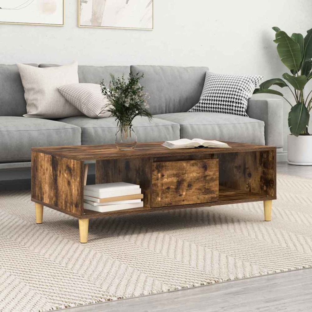 vidaXL cu depozitare cu ușă Stejar afumat 103.5 x 60 x 35 cm Lemn compozit