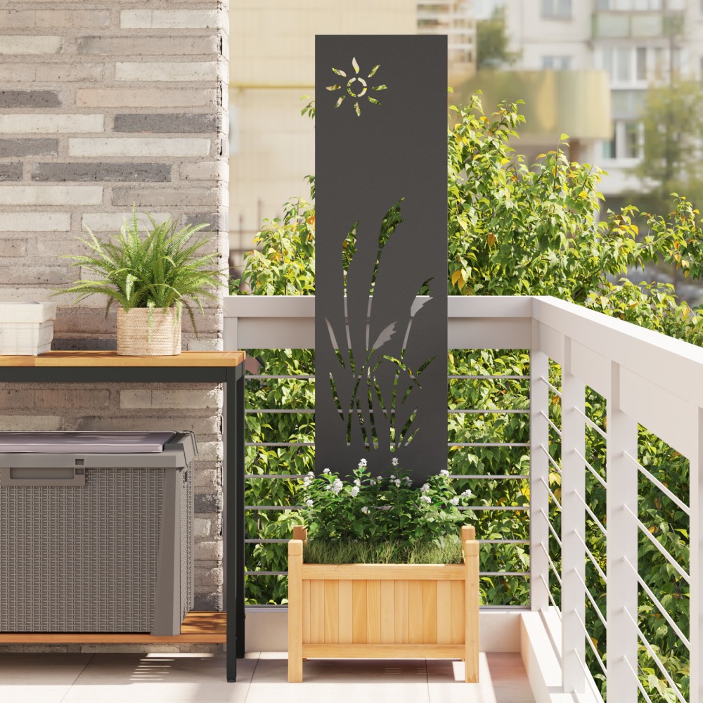 vidaXL Panou Decorativ de Grădină Negru 32 x 140 cm