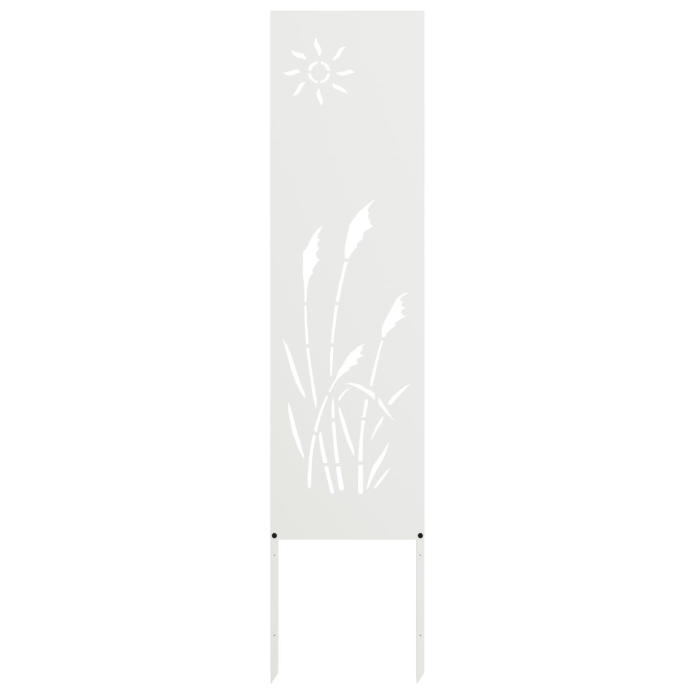 vidaXL Panou Decorativ de Grădină Alb 32 x 140 cm Oțel laminat la rece