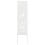vidaXL Panou Decorativ de Grădină Alb 32 x 140 cm Oțel laminat la rece