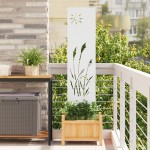 vidaXL Panou Decorativ de Grădină Alb 32 x 140 cm Oțel laminat la rece