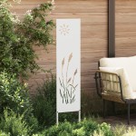 vidaXL Panou Decorativ de Grădină Alb 32 x 140 cm Oțel laminat la rece