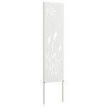 vidaXL Panou Decorativ de Grădină Alb 32 x 140 cm Oțel laminat la rece