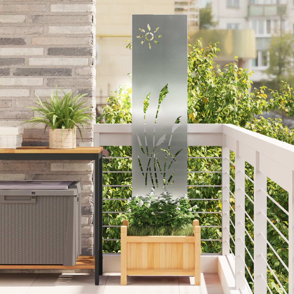 vidaXL Panou Decorativ de Grădină Argintiu 32 x 140 cm Oțel galvanizat