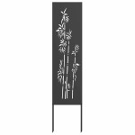 vidaXL Ecran de intimitate pentru grădină Floral Negru 32 x 140 cm