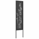 vidaXL Ecran de intimitate pentru grădină Floral Negru 32 x 140 cm